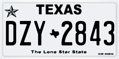 TX license plate DZY2843