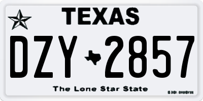 TX license plate DZY2857