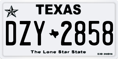 TX license plate DZY2858