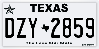 TX license plate DZY2859