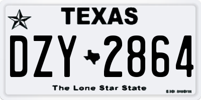 TX license plate DZY2864