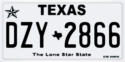 TX license plate DZY2866