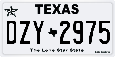 TX license plate DZY2975