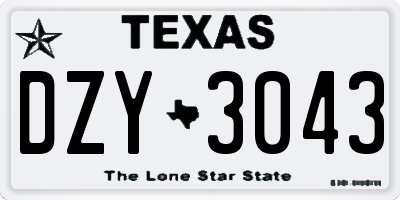 TX license plate DZY3043