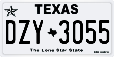 TX license plate DZY3055