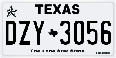 TX license plate DZY3056