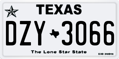 TX license plate DZY3066