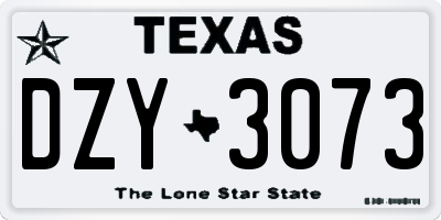 TX license plate DZY3073