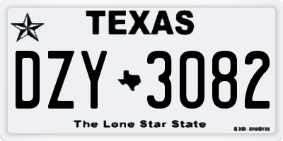 TX license plate DZY3082