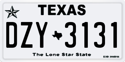 TX license plate DZY3131