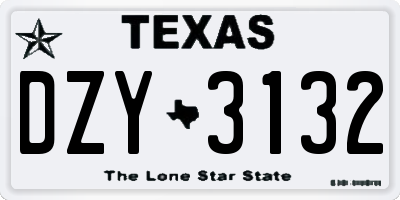 TX license plate DZY3132