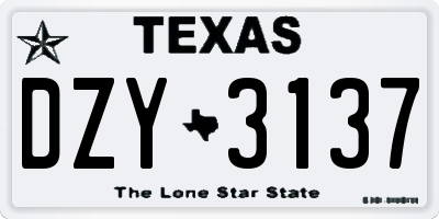 TX license plate DZY3137