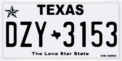 TX license plate DZY3153