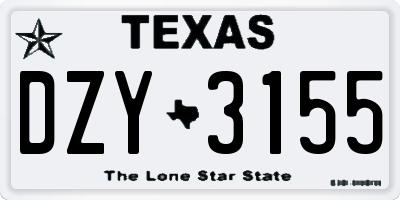 TX license plate DZY3155