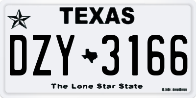 TX license plate DZY3166