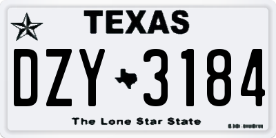 TX license plate DZY3184
