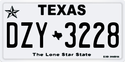 TX license plate DZY3228
