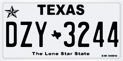 TX license plate DZY3244