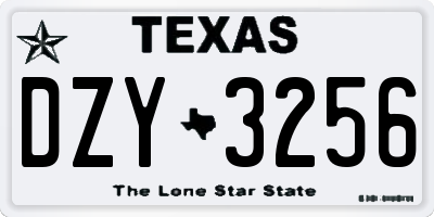 TX license plate DZY3256