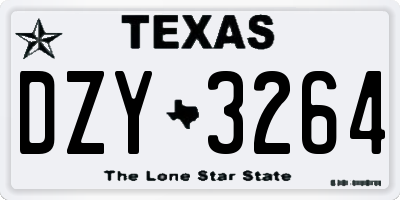 TX license plate DZY3264