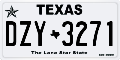 TX license plate DZY3271