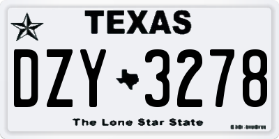 TX license plate DZY3278