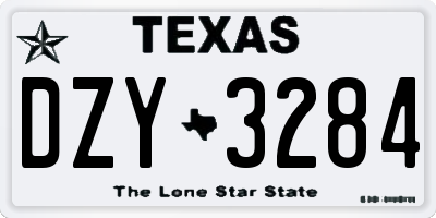 TX license plate DZY3284