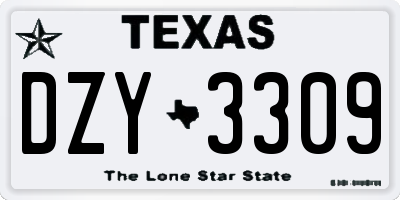 TX license plate DZY3309