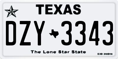 TX license plate DZY3343