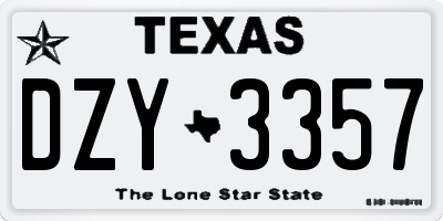 TX license plate DZY3357