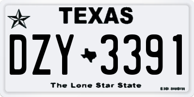 TX license plate DZY3391