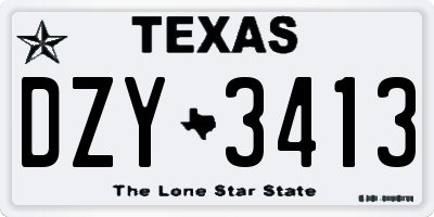 TX license plate DZY3413