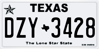 TX license plate DZY3428