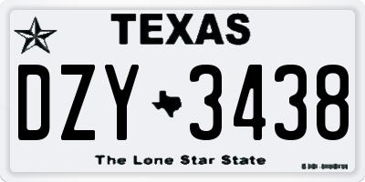TX license plate DZY3438