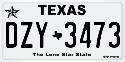 TX license plate DZY3473
