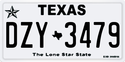 TX license plate DZY3479