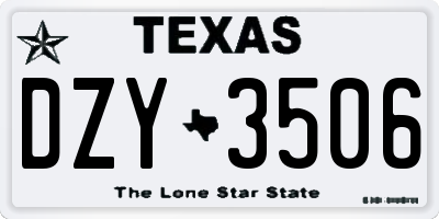 TX license plate DZY3506