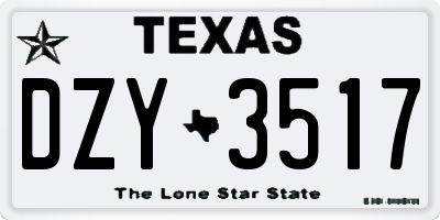 TX license plate DZY3517