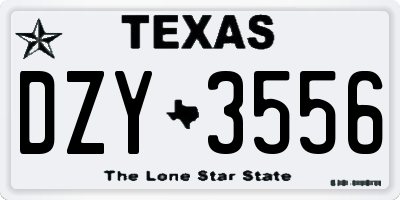 TX license plate DZY3556