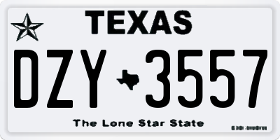 TX license plate DZY3557