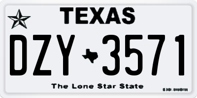 TX license plate DZY3571