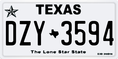 TX license plate DZY3594