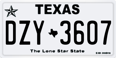 TX license plate DZY3607