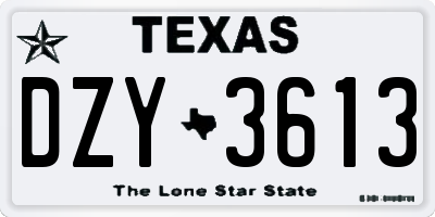 TX license plate DZY3613