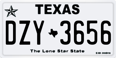 TX license plate DZY3656