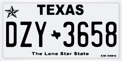 TX license plate DZY3658