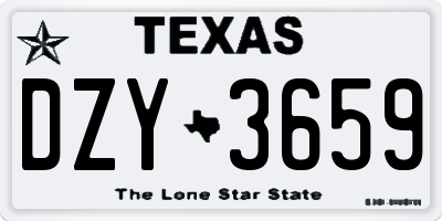 TX license plate DZY3659
