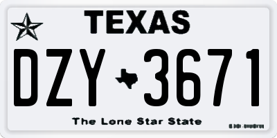 TX license plate DZY3671