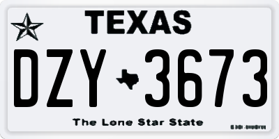 TX license plate DZY3673