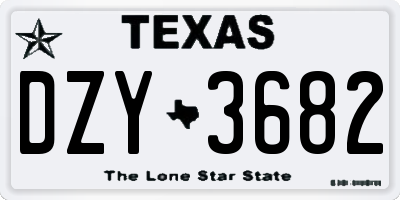 TX license plate DZY3682